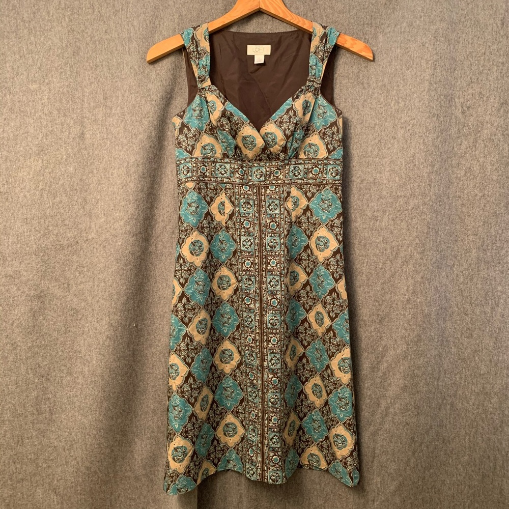 IKAT PRINT SHEATH DRESS 💙🤎